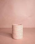 Savannah Rattan Bottle Holder - Pink