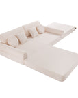 Large Modular Kids Sofa in White Boucle