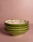Cara Shell Pasta Bowl, Green Set of 4