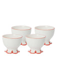 Rosy Red Scalloped Nibbles Bowl - Set of 4