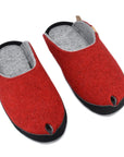 Red Lambswool Felt House Slippers