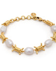 Tatiana Chunky Pearl And Barbed Wire Bracelet