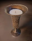 Luxury repurposed Indian brass vase candles with bergamot rose honeysuckle, handcrafted eco-friendly soy coconut wax, upcycled vintage by Ralph's Orchard at brixbailey.com