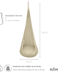MAMOI® Hängesessel für kinder, Schaukel für kinderzimmer, Hängehöhle, Hängeschaukel, Sensory swing, Schaukeltuch indoor, Hängesack, Tuchschaukel, Babyschaukel, Hängetuch-1