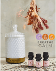 Aroma Diffuser with Breathe Calm Essential Oil Set