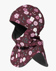 Cozy Merino Balaclava for Kids with Winter Flowers