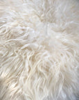 Luxury British white curly square sheepskin seat pad, premium natural ivory cream, handcrafted 37cm, stylish home decor by Wildash London at brixbailey.com