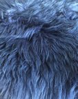 Premium Icelandic Sheepskin Rug in Rich Navy Blue, luxury fleece throw, stylish Scandi decor, handcrafted sustainable sheepskin by Wildash London at brixbailey.com