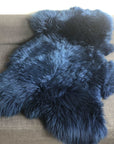 Premium Icelandic Sheepskin Rug in Rich Navy Blue, Luxury Plush Fleece Throw, Stylish Scandi Home Decor by Wildash London at brixbailey.com