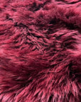 Luxury British sheepskin rug, premium fleece throw, rich Bordeaux red, large, handcrafted, sustainable, hypoallergenic, organic free-range wool by Wildash London at brixbailey.com