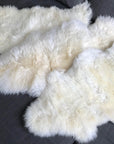 Luxury premium white sheepskin rug, soft long fur, handcrafted natural ivory hide, medium size, machine washable, best-selling home decor by Wildash London at brixbailey.com