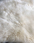 Luxury British white sheepskin rug, extra large, 100% natural, sustainable, premium eco-tanned, soft creamy fleece, handcrafted elegance by Wildash London at brixbailey.com