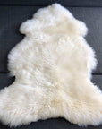 Luxury British white sheepskin rug, extra large, 100% natural, sustainable, premium eco-tanned, soft silky fleece, elegant home decor by Wildash London at brixbailey.com