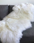 Luxury British white sheepskin rug, extra large, 100% natural, sustainable, handcrafted, premium softness, elegant home decor by Wildash London at brixbailey.com