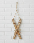 Natural Rustic Crossed Wooden Skis Wall Art