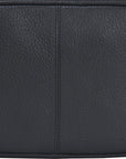 Black Leather Zip Around Half Moon Purse