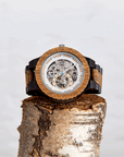 Animated GIF showing Brix + Bailey marketplace watch brand The Sustainable Watch company with interchangeable sustainable wooden straps for gifting
