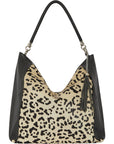 Ivory Animal Print Leather Shoulder Bag Brix and Bailey Ethical Leather Bag Brand