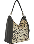 Ivory Animal Print Leather Shoulder Bag Brix and Bailey Ethical Leather Bag Brand