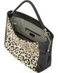 Ivory Animal Print Leather Shoulder Bag Brix and Bailey Ethical Leather Bag Brand