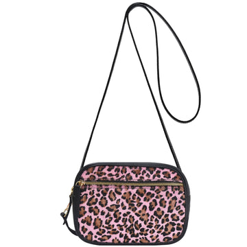 Pink Animal Print Leather Crossbody Convertible Bag Brix and Bailey Ethical Bag Brand