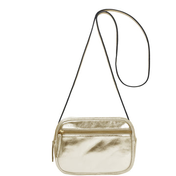 Gold Metallic Leather Crossbody Convertible Bag Brix and Bailey Ethical Bag Brand