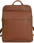 Tan Soft Leather Flap Pocket Backpack Brix and Bailey