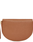 Tan Leather Zip Around Half Moon Purse Brix and Bailey Ethical Bag Brand