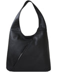 Black Zip Leather Shoulder Hobo Bag Ethical Bag Brand Brix and Bailey