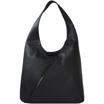 Black Zip Leather Shoulder Hobo Bag Ethical Bag Brand Brix and Bailey