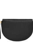 Black Leather Zip Around Half Moon Purse Brix and Bailey Ethical Bag Brand