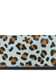 Blue Animal Print Leather Multi Section Purse Brix and Bailey Bag Brand