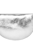 Silver Leather Zip Around Half Moon Purse Brix and Bailey