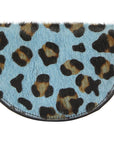 Blue Animal Print Leather Zip Around Half Moon Purse Brix and Bailey Brand