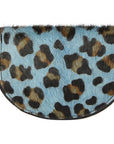 Blue Animal Print Leather Zip Around Half Moon Purse Brix and Bailey Brand