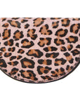 Pink Animal Print Leather Zip Around Half Moon Purse Brix and Bailey Ethical Brand