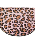 Pink Animal Print Leather Zip Around Half Moon Purse Brix and Bailey Ethical Brand