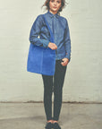 Suede Leather Hobo Boho Shoulder Bag Cornflower Blue Brix and Bailey Ethical hobo Bag
