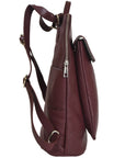 Plum Unisex Womens Leather Backpack Brix and Bailey Ethical Bag Brand