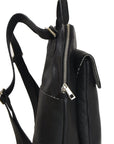 Black Leather Flap Pocket Backpack Brix and Bailey Ethical Handbag Brand
