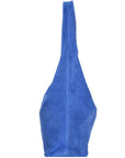 Cornflower Blue Suede Leather Hobo Boho Shoulder Bag Brix and Bailey Ethical Handbag Brand