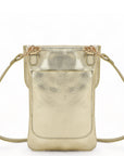 Gold Metallic Sling Leather Bag Brix and Bailey Ethical Leather Bag Brand