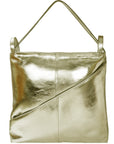 Gold Metallic Leather Convertible Tote Backpack Ethical Sustainable Brix Bailey Bag Brand
