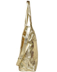 Gold Metallic Leather Tote