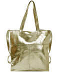 Gold Metallic Leather Tote
