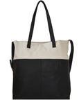 Ivory And Black Two Tone Leather Tote Brix and Bailey Ethical Brand