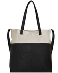 Ivory And Black Two Tone Leather Tote Brix and Bailey Ethical Brand
