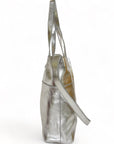 Silver Metallic Everyday Leather Tote Brix and Bailey Ethical Handbag Brand