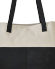 Ivory And Black Two Tone Leather Tote Brix and Bailey Ethical Brand