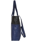 Royal Blue Two Tone Horizontal Leather Tote Brix and Bailey Ethical Leather Bag Brand